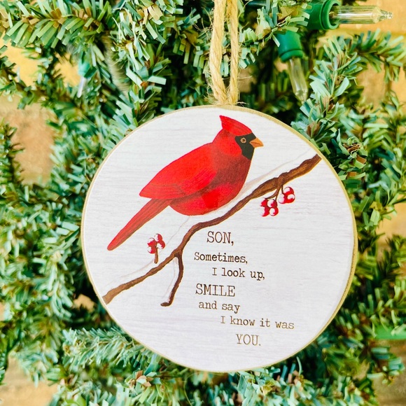 *Son Round Cardinal Ornament - Picture 8 of 12